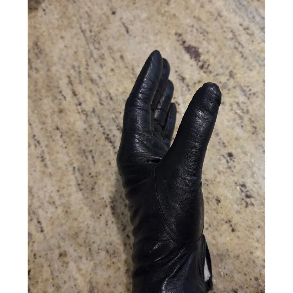 Vintage Womens Size M/L Black Knit Lined Shirt Gloves Viola Weinberger